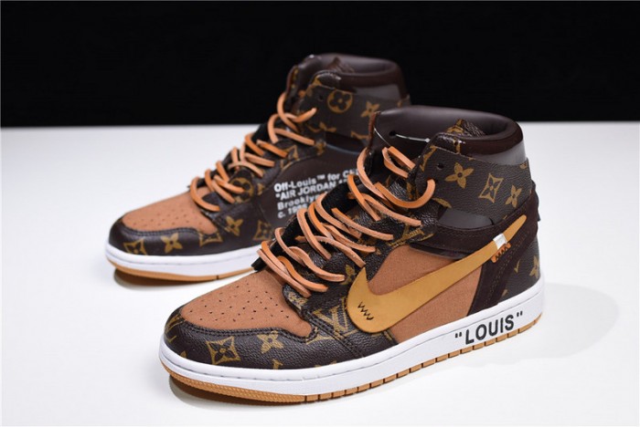 l**is v*t*n x ow x air jordan 1 cusT0ms mens aq0818-202