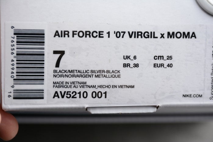 OW x MoMA x Nike Air Force 1 07 Low Black AV5210-001