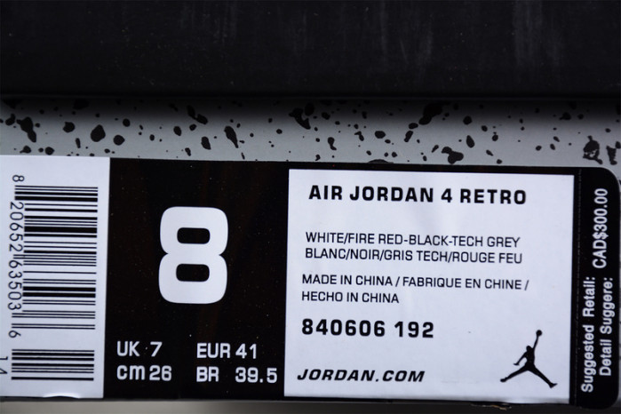 Air Jordan 4 OG “White Cement” 840606-192