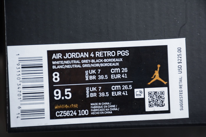 Jordan 4 Retro PSG Paris Saint-Germain CZ5624-100