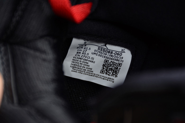 Jordan 1 Retro High Black Satin Gym Red - 555088-060