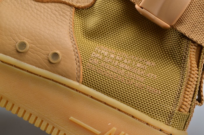 Nike SF Air Force 1 Mid Elemental Gold Leather Shoes AA3966-700