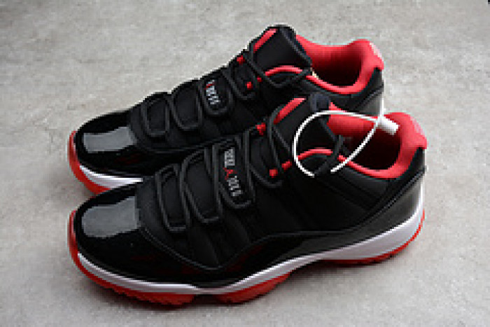 AIR JORDAN 11 RETRO LOW "BRED" BLACK/ RED mens 528895-012